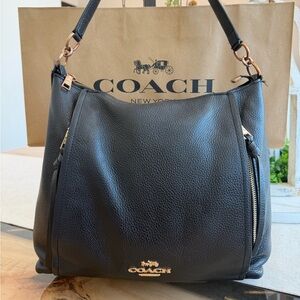 Coach Black Leather Hobo Bag